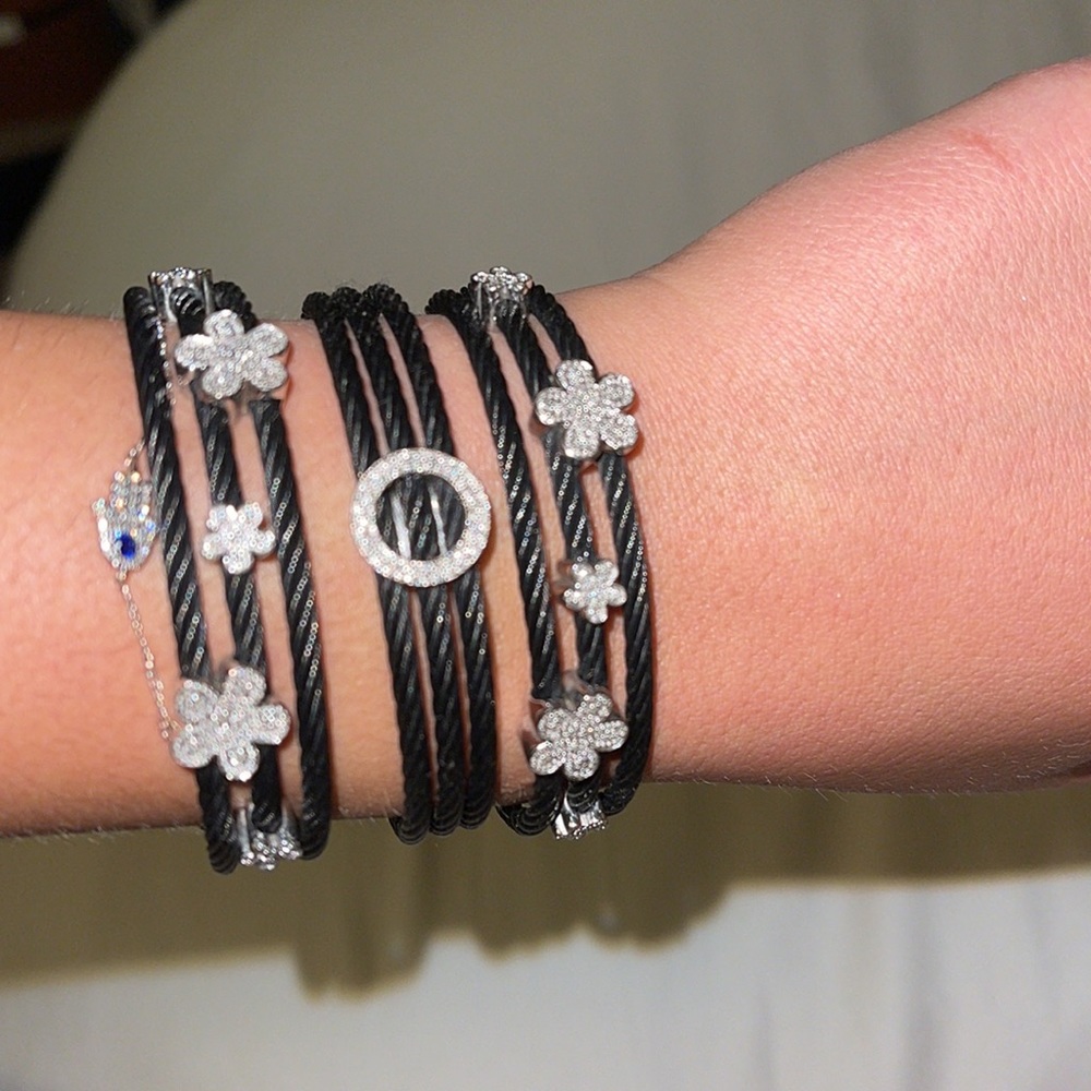 Three Gorgeous Diamond Stackable Cable Cuffs - image 4